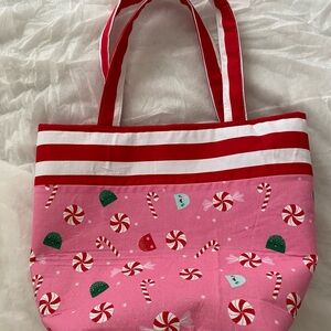 Pink Candy Cane Tote Bag